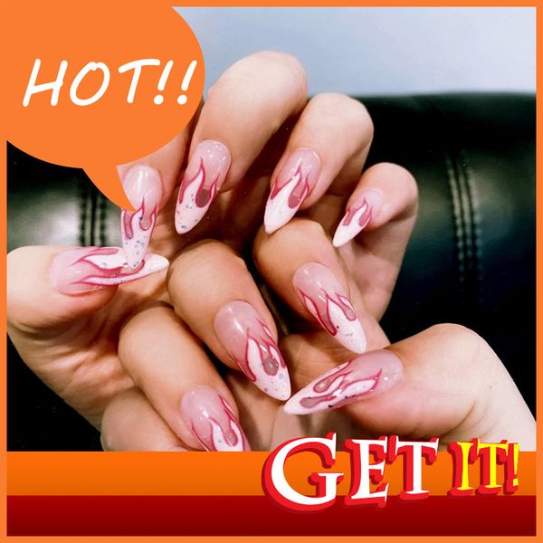 decorated nail stylist diy hand wear nail fake patch and paste finished removable 1306 dark night red flame, Red;gold
decorated nail stylist diy hand wear nail fake patch and paste finished removable 1306 dark night red flame, Red;gold