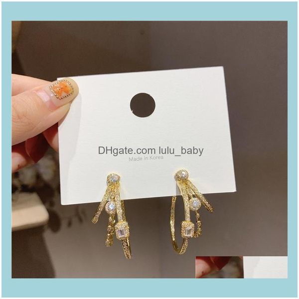 jewelrykorean design fashion jewelry exquisite luxury copper inlaid zircon hoop earrings c-shaped three circle female & hie drop delivery 20, Golden;silver
jewelrykorean design fashion jewelry exquisite luxury copper inlaid zircon hoop earrings c-shaped three circle female & hie drop delivery 20, Golden;silver