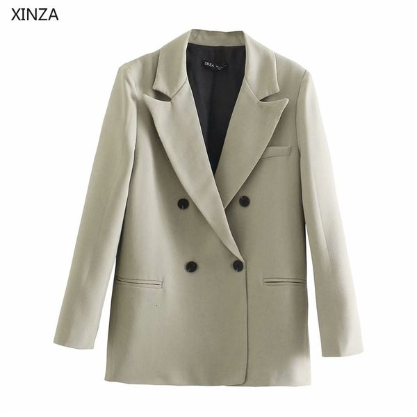 women's wool & blends women double breasted shoulder pads blazer vintage long sleeve office blazers coat woman patch pockets oute, Black
women's wool & blends women double breasted shoulder pads blazer vintage long sleeve office blazers coat woman patch pockets oute, Black