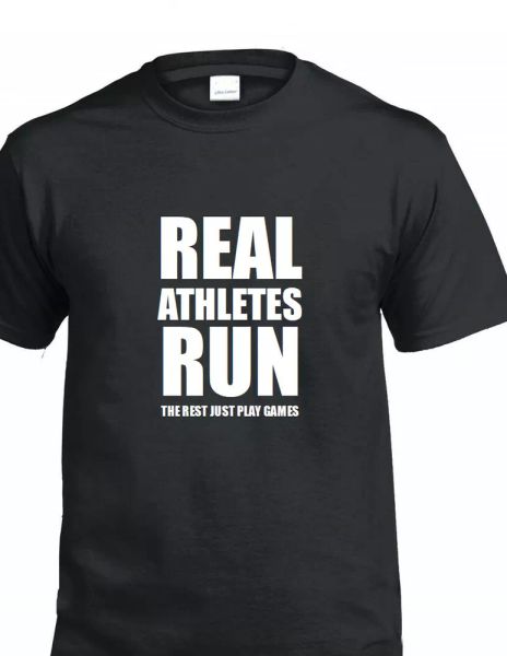real athletes run t-shirt marathon runner exercise fitness cotton t-shirt, White;black
real athletes run t-shirt marathon runner exercise fitness cotton t-shirt, White;black
