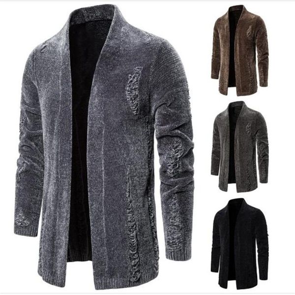 men's sweaters winter 2021 fashion thick kniting cardigan outerwear men stand collar broken hole vintage long sleeve casual slim sweate, White;black
men's sweaters winter 2021 fashion thick kniting cardigan outerwear men stand collar broken hole vintage long sleeve casual slim sweate, White;black