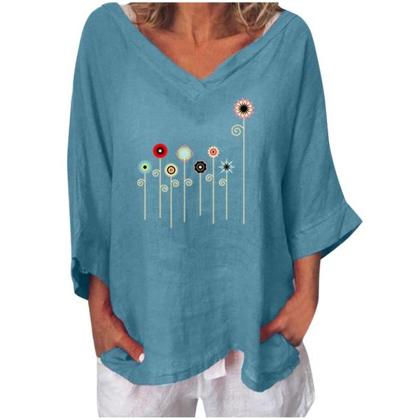 women's blouses & shirts sunflower print fashion casual loose cotton girl undershirt long-sleeved summer feminina t-shirt blouse, White
women's blouses & shirts sunflower print fashion casual loose cotton girl undershirt long-sleeved summer feminina t-shirt blouse, White