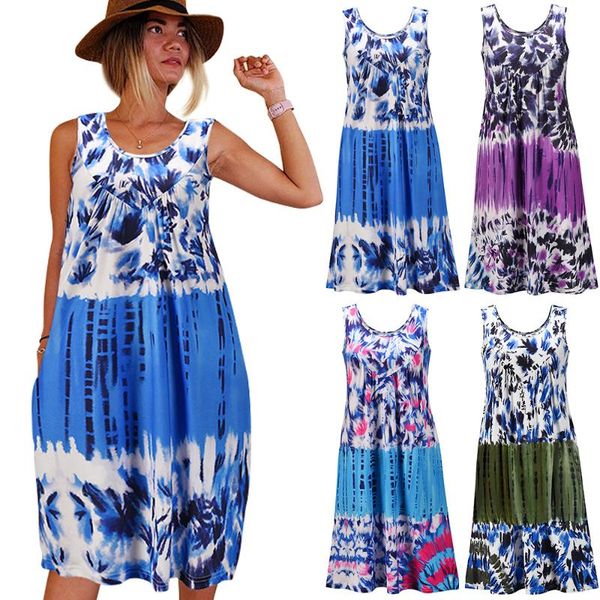 casual dresses summer women ladies dress retro tie dye floral printing sleeveless camisole tank loose daily wear female clothes, Black;gray
casual dresses summer women ladies dress retro tie dye floral printing sleeveless camisole tank loose daily wear female clothes, Black;gray