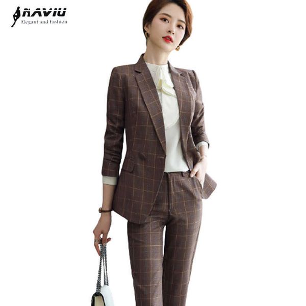 plaid pants suit professional autumn winter temperamet fashion retro formal blazer sets office ladies buiness work wear 210604, White;black
plaid pants suit professional autumn winter temperamet fashion retro formal blazer sets office ladies buiness work wear 210604, White;black