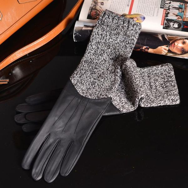 sports gloves 42cm women's ladies real leather with knitting stitching mid-long party evening opera/long, Black
sports gloves 42cm women's ladies real leather with knitting stitching mid-long party evening opera/long, Black