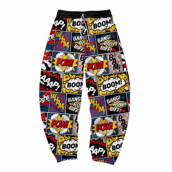 men's pants production of 2021 casual with pop element stitching printing, Black
men's pants production of 2021 casual with pop element stitching printing, Black