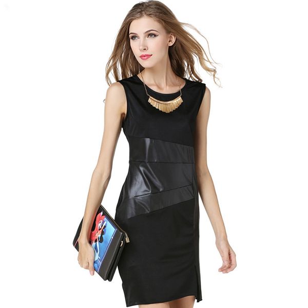 factoryfvh1 contrast slim leather ol pencil skirt stitching imitation bodycon sleeveless knee length dress, White;black
factoryfvh1 contrast slim leather ol pencil skirt stitching imitation bodycon sleeveless knee length dress, White;black
