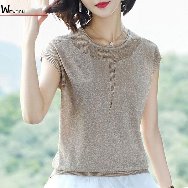 women's t-shirt short sleeve knitwear summer solid thin pullover female casual hollow out patchwork bright silk knitted women, White
women's t-shirt short sleeve knitwear summer solid thin pullover female casual hollow out patchwork bright silk knitted women, White