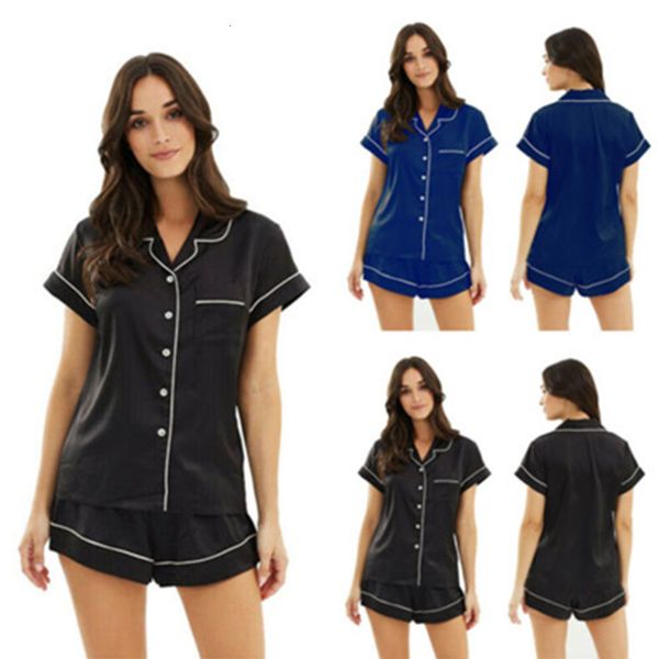 women's sleepwear women silk satin pajamas set short sleeve two piece loungewear plus size uqrf, Black;red
women's sleepwear women silk satin pajamas set short sleeve two piece loungewear plus size uqrf, Black;red