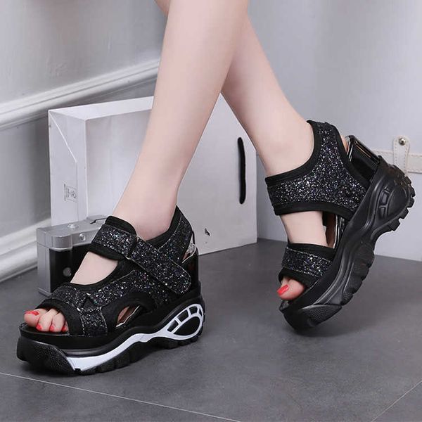 women's leather sandals spring summer ladies walking shoes fashion casual high platform sandals med heel wedges walk shoes 210624, Black 
women's leather sandals spring summer ladies walking shoes fashion casual high platform sandals med heel wedges walk shoes 210624, Black