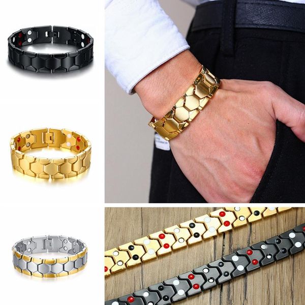 health magnetic therapy bracelet 4 in 1 fashion stainless steel bangles men jewelry party festival gift ljt-ta1864, Black
health magnetic therapy bracelet 4 in 1 fashion stainless steel bangles men jewelry party festival gift ljt-ta1864, Black
