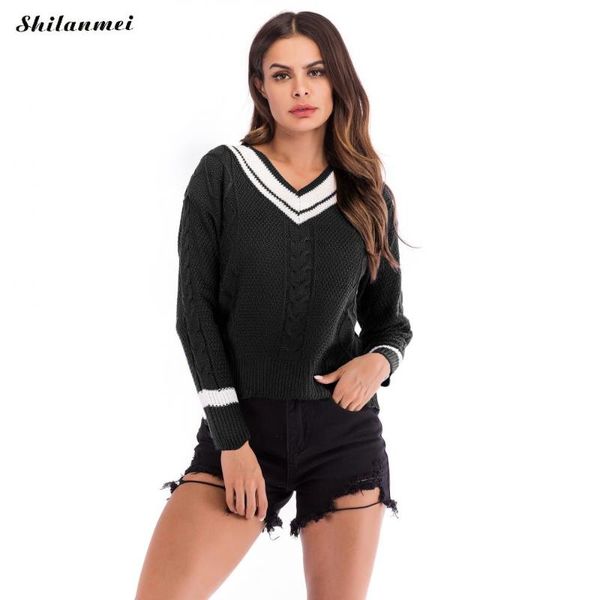 women's sweaters 2021 winter pullover sweater knitted women autumn basic long sleeve korean fashion streetwear jumper, White;black
women's sweaters 2021 winter pullover sweater knitted women autumn basic long sleeve korean fashion streetwear jumper, White;black