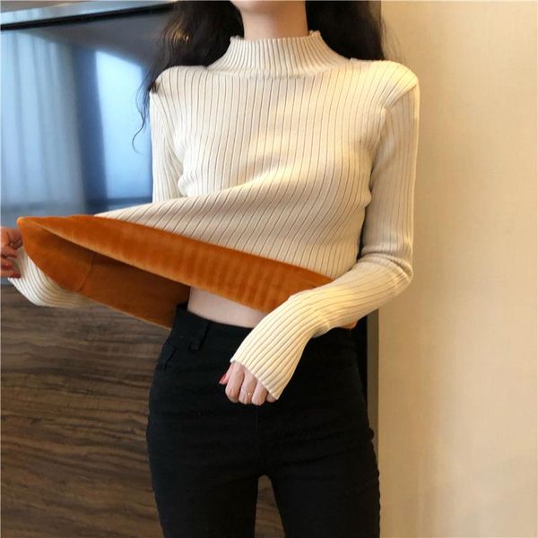 women's sweaters half high collar plush thickened knitted bottoming shirt autumn winter 2021 warm inside with solid color long sleeve t, White;black
women's sweaters half high collar plush thickened knitted bottoming shirt autumn winter 2021 warm inside with solid color long sleeve t, White;black