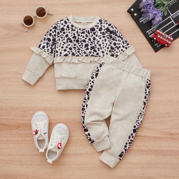 clothing sets autumn baby girls leopard print outfits toddlers contrast color long sleeve o-neck ruffle+elastic waist pants, White
clothing sets autumn baby girls leopard print outfits toddlers contrast color long sleeve o-neck ruffle+elastic waist pants, White