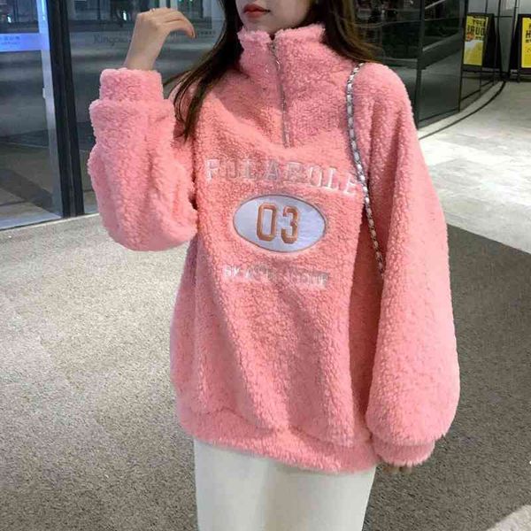 men's hoodies & sweatshirts outono camisola feminina pulôver lã gola alta rosa bonito menina solta engrossar jaqueta de inverno ro, Black
men's hoodies & sweatshirts outono camisola feminina pulôver lã gola alta rosa bonito menina solta engrossar jaqueta de inverno ro, Black
