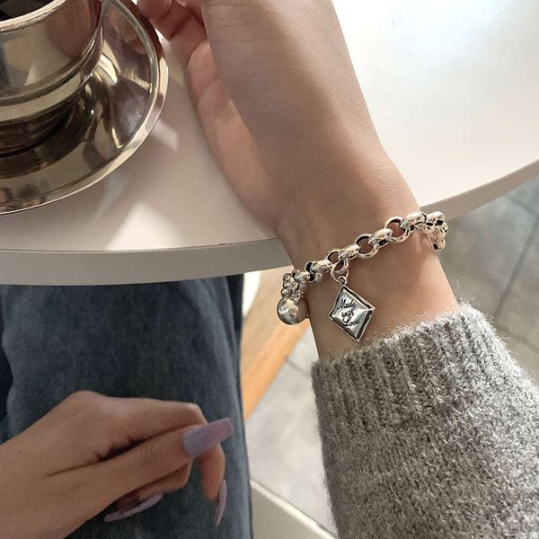 english square brand bracelet women's korean version simple personality hong kong flavor net red ins niche design ball hip hop trend, Black
english square brand bracelet women's korean version simple personality hong kong flavor net red ins niche design ball hip hop trend, Black