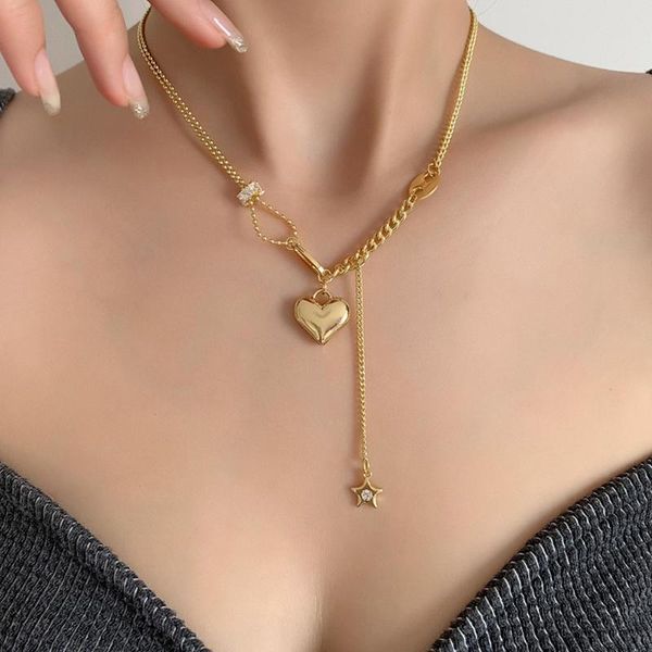 chokers hiphop crystal star pendant necklace for women punk jewelry vintage ball chain necklaces heart colliers wholesale 2021, Golden;silver
chokers hiphop crystal star pendant necklace for women punk jewelry vintage ball chain necklaces heart colliers wholesale 2021, Golden;silver