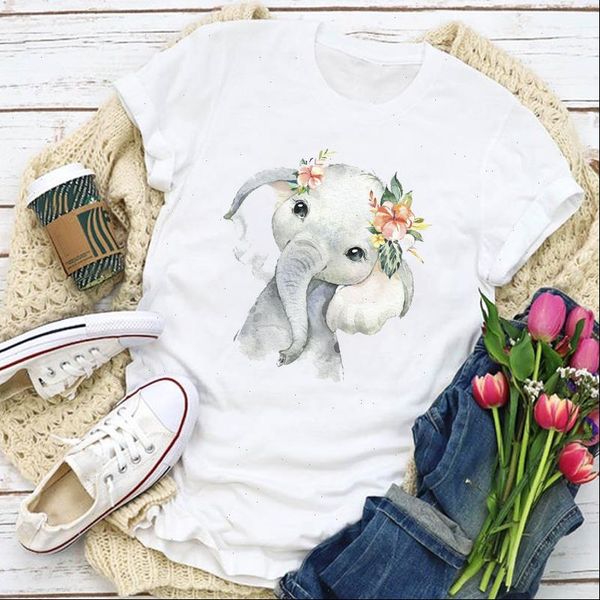 women womens t shirt graphic elephant cute animal cartoon short sleeve summer lady clothing clothes tee female, White
women womens t shirt graphic elephant cute animal cartoon short sleeve summer lady clothing clothes tee female, White