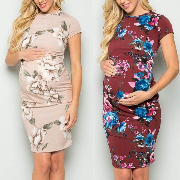 maternity dresses women's floral print short sleeve sundress pregnancy dress clothes o-neck for pregnant women, White
maternity dresses women's floral print short sleeve sundress pregnancy dress clothes o-neck for pregnant women, White