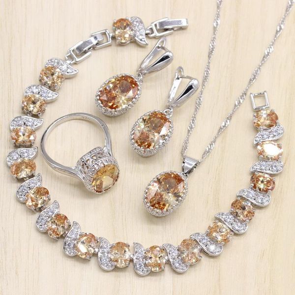 earrings & necklace silver color bridal jewelry champagne zircon sets for women earrings/pendant/necklace/rings/bracelet
earrings & necklace silver color bridal jewelry champagne zircon sets for women earrings/pendant/necklace/rings/bracelet