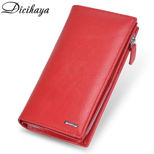wallets dicihaya fashion women long style wallet coin purse zipper genuine leather female clutch card holder for womens, Red;black
wallets dicihaya fashion women long style wallet coin purse zipper genuine leather female clutch card holder for womens, Red;black