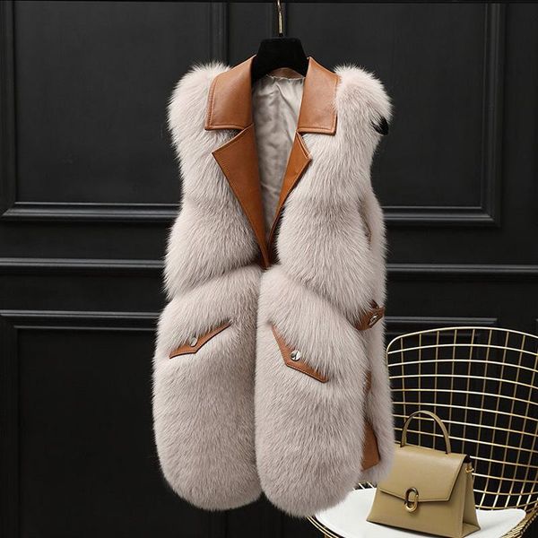 women's fur & faux women elegant sleeveless vest fashion warm retro spliced waistcoat single breasted gilet coat streetwear, Black
women's fur & faux women elegant sleeveless vest fashion warm retro spliced waistcoat single breasted gilet coat streetwear, Black