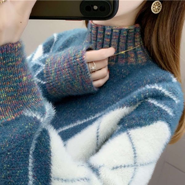 sweater female short autumn and winter loose semi high neck knitted bottom shirt, White;black
sweater female short autumn and winter loose semi high neck knitted bottom shirt, White;black