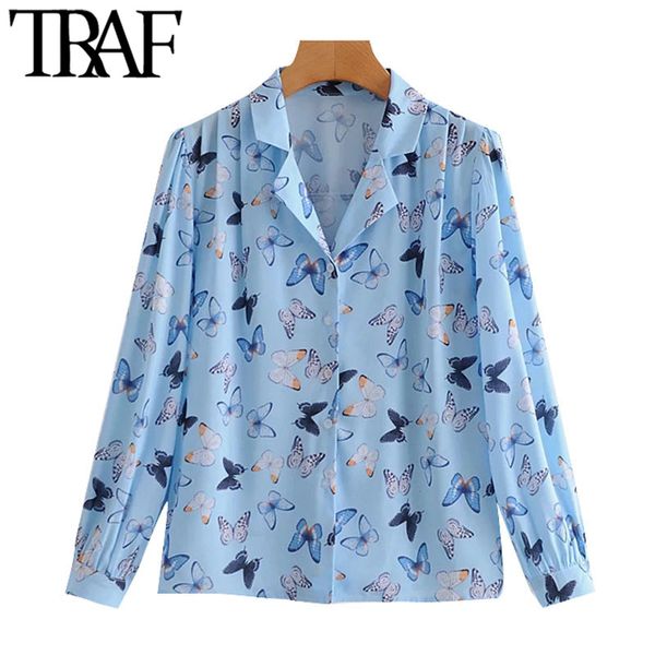 traf women fashion butterfly print loose blouses vintage long sleeve button-up female shirts blusas chic 210415, White
traf women fashion butterfly print loose blouses vintage long sleeve button-up female shirts blusas chic 210415, White