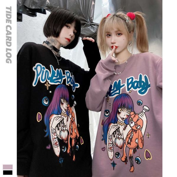 Autumn and winter new round neck Pullover loose sweater student cartoon printed female bottomed Shirt Top, Black
Autumn and winter new round neck Pullover loose sweater student cartoon printed female bottomed Shirt Top, Black