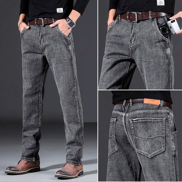 men's jeans 2021 sulee brand classic embroidered anti-theft zipper pocket business casual youth men's fitted stretch denim, Blue
men's jeans 2021 sulee brand classic embroidered anti-theft zipper pocket business casual youth men's fitted stretch denim, Blue