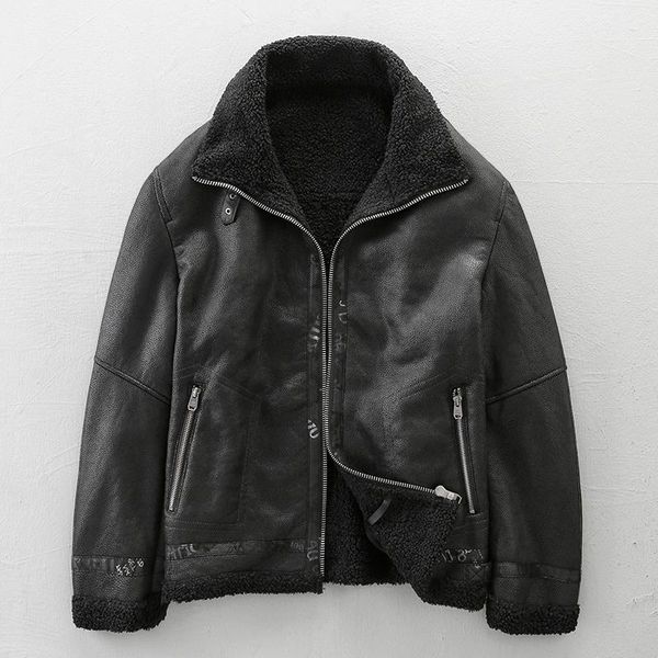men's jackets retro plus velvet thick leather motorcycle suede lamb wool jacket winter handsome fur coat, Black;brown
men's jackets retro plus velvet thick leather motorcycle suede lamb wool jacket winter handsome fur coat, Black;brown