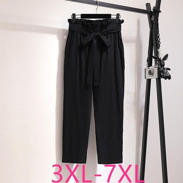 loose summer plus size womens capri haren large casual cotton belt black long trousers 3xl 4xl 5xl 6xl, Black;white
loose summer plus size womens capri haren large casual cotton belt black long trousers 3xl 4xl 5xl 6xl, Black;white