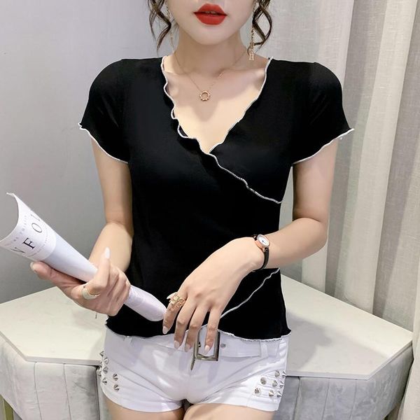 women's t-shirt 2021fashion ruffle ladiesv-neck summer t-shirts women large size short sleeve, White
women's t-shirt 2021fashion ruffle ladiesv-neck summer t-shirts women large size short sleeve, White