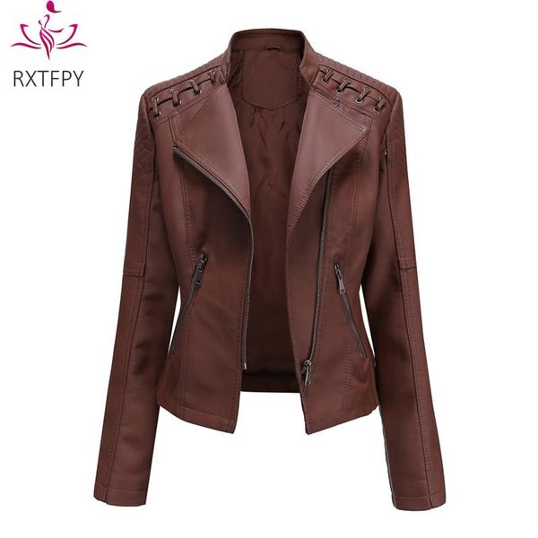 women's leather & faux 2021 spring autumn turn down collar pu jackets women luxury jacket black pink red biker coat plus size clothing
women's leather & faux 2021 spring autumn turn down collar pu jackets women luxury jacket black pink red biker coat plus size clothing