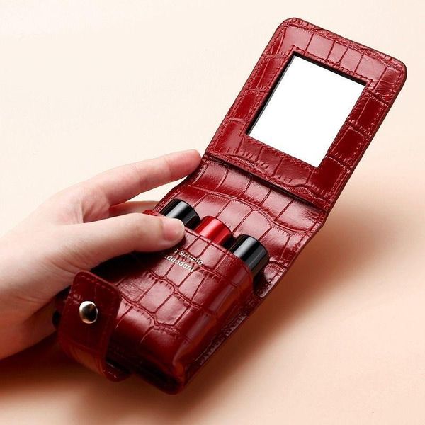 cosmetic bags & cases cowhide lipstick bag crocodile pattern mirror portable small lip glaze storage
cosmetic bags & cases cowhide lipstick bag crocodile pattern mirror portable small lip glaze storage