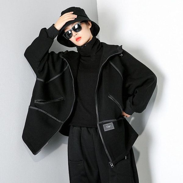 fit black loose big size drawstring jacket hooded long sleeve women coat fashion tide autumn winter 2021 1dd1611 women's jackets, Black;brown
fit black loose big size drawstring jacket hooded long sleeve women coat fashion tide autumn winter 2021 1dd1611 women's jackets, Black;brown