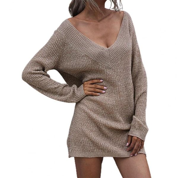 casual dresses ele-choices women sweater dress low cut v-neck autumn solid color mini knitwear for daily work, Black;gray
casual dresses ele-choices women sweater dress low cut v-neck autumn solid color mini knitwear for daily work, Black;gray
