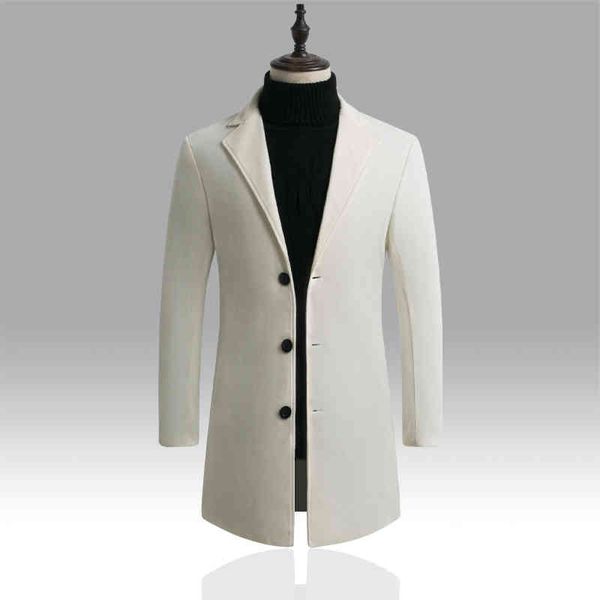 

autumn winter mens brand fce blends et male overcoat casual solid slim collar coats long cotton trench coat streetwear, Tan;black