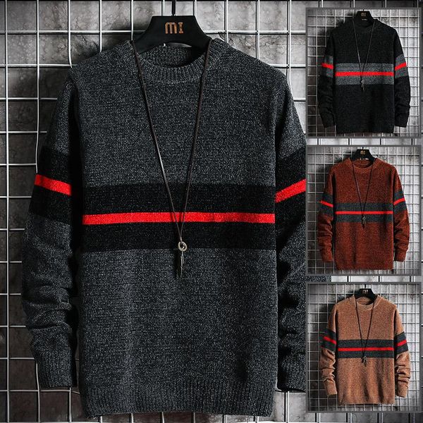 men's sweaters knitted 2021 winter mosaic sweater pullover korean casual black loose warm men., White;black
men's sweaters knitted 2021 winter mosaic sweater pullover korean casual black loose warm men., White;black