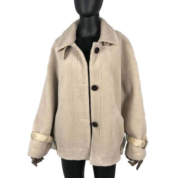 women's fur & faux real granule sheep shearing coat thick warm for winter wool with suede leather liner zipper turn-down collar coa, Black
women's fur & faux real granule sheep shearing coat thick warm for winter wool with suede leather liner zipper turn-down collar coa, Black