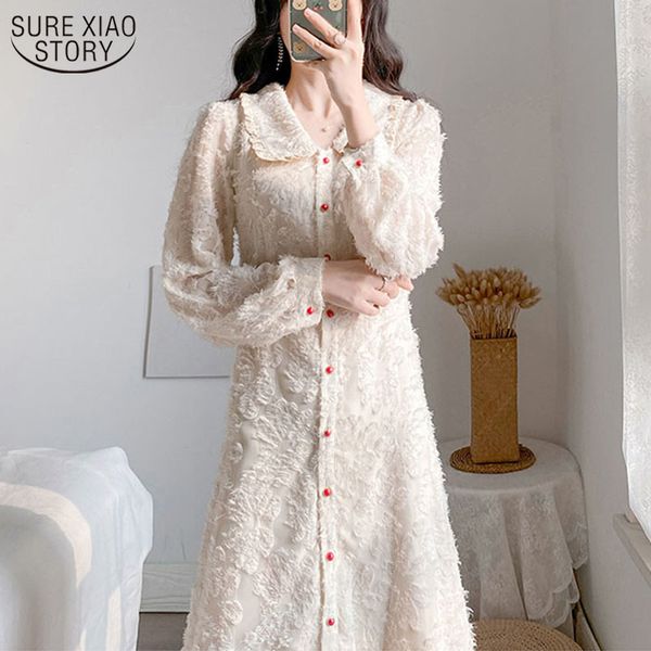 women doll collar single breasted button dress spring french vintage sweet high waist vestido feminino 12914 210508, Black;gray
women doll collar single breasted button dress spring french vintage sweet high waist vestido feminino 12914 210508, Black;gray