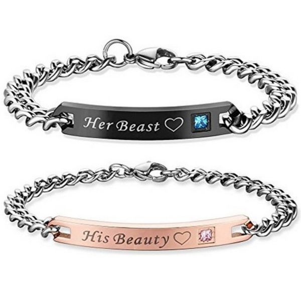 Charm Bracelets His Queen Her King Beauty Beast Couple charm bracelet For women Men Love Heart Letter Crown Fashion Jewelry Gift EUQ3 CDH5
Charm Bracelets His Queen Her King Beauty Beast Couple charm bracelet For women Men Love Heart Letter Crown Fashion Jewelry Gift EUQ3 CDH5