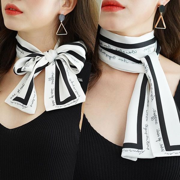 scarves smallsilk headscarfwomen's korean version spring and summer narrow strip multifunctional scarf french bow hair bandana, Blue;gray
scarves smallsilk headscarfwomen's korean version spring and summer narrow strip multifunctional scarf french bow hair bandana, Blue;gray