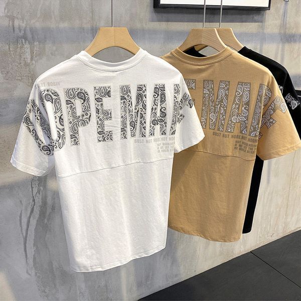 t shirt cotton short sleeve men's fashion brand half summer handsome youth printed clothes, White;black
t shirt cotton short sleeve men's fashion brand half summer handsome youth printed clothes, White;black