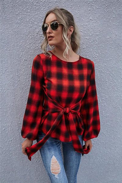 spring autumn women shirt plaid print fashion belted o-neck long sleeve casual vintage oversize shirts female office blouse women's bl, White
spring autumn women shirt plaid print fashion belted o-neck long sleeve casual vintage oversize shirts female office blouse women's bl, White