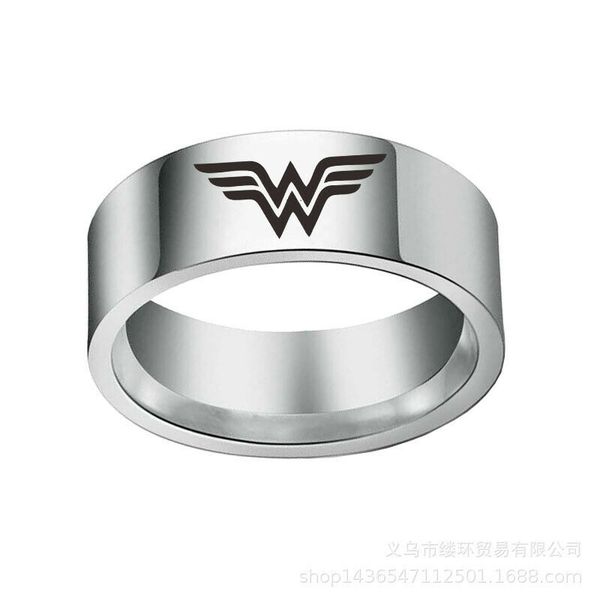 8mm fashion dc titanium steel punk rings wonder woman symbol band size 6-13, Silver
8mm fashion dc titanium steel punk rings wonder woman symbol band size 6-13, Silver