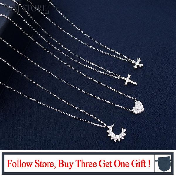chains s925 sterling silver necklace for women moon heart cross female clavicle chain simple small temperament choker
chains s925 sterling silver necklace for women moon heart cross female clavicle chain simple small temperament choker