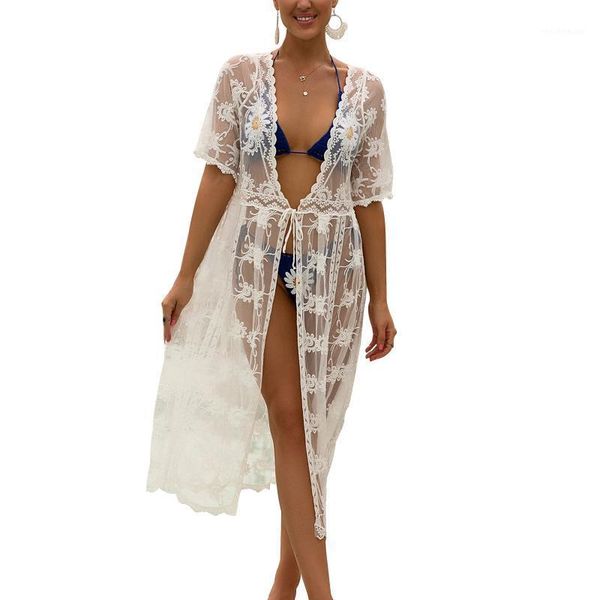 female bikini cover ups lace floral deep v-neck short sleeve hollow out beach dress smock coat for women swimwears women's swimwear, White;black
female bikini cover ups lace floral deep v-neck short sleeve hollow out beach dress smock coat for women swimwears women's swimwear, White;black