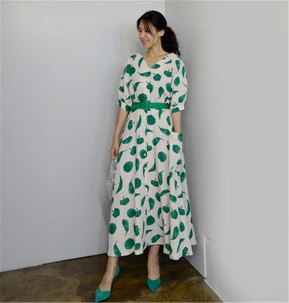casual dresses 2021 arrivals women summer dress korean chic green retro refreshing with belt v-neck maxi vestidos verano, Black;gray
casual dresses 2021 arrivals women summer dress korean chic green retro refreshing with belt v-neck maxi vestidos verano, Black;gray