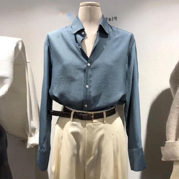 dongdamen 202 spring and autumn women's wear korean version loose versatile solid color lapel long sleeve t-shirt, White
dongdamen 202 spring and autumn women's wear korean version loose versatile solid color lapel long sleeve t-shirt, White